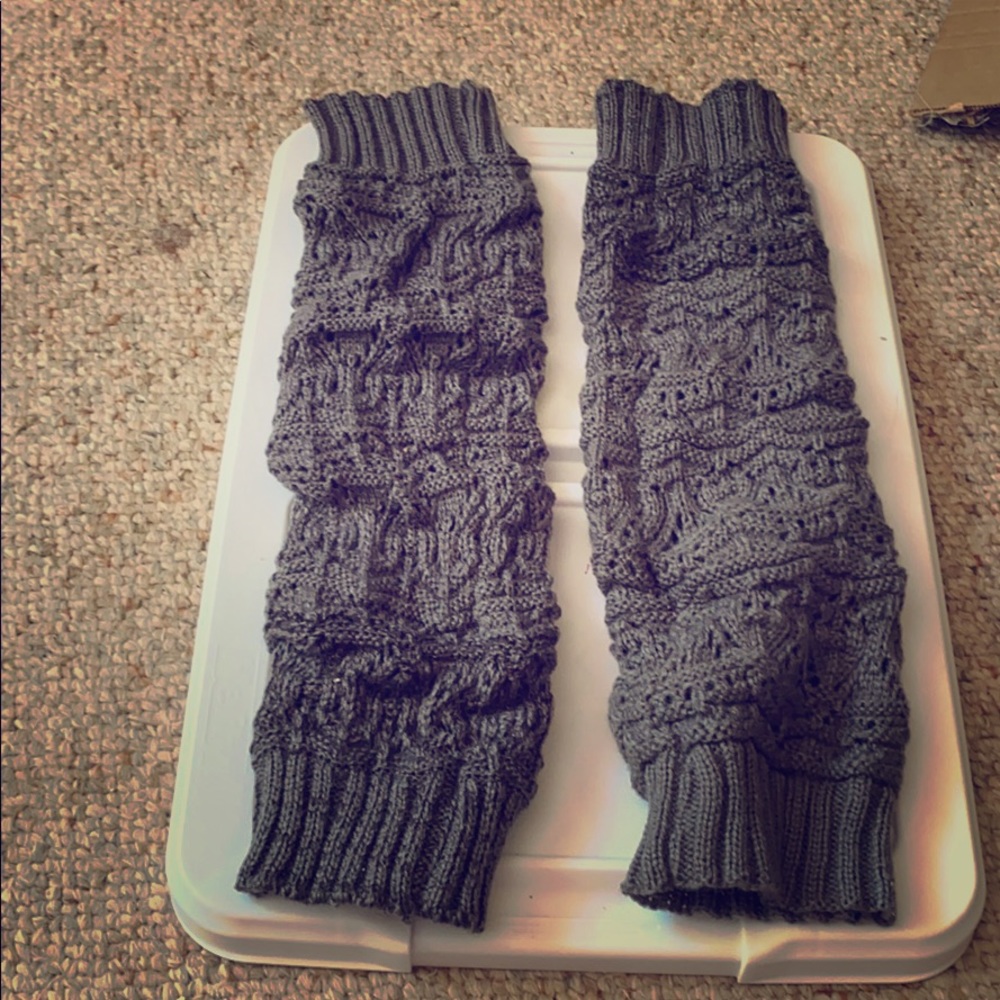 Gray boot warmers
